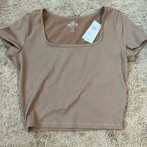 Womens Holloster ribbed baby tee